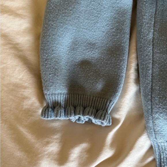 Blue Ruffle Knit Sweater - Picture 4 of 5